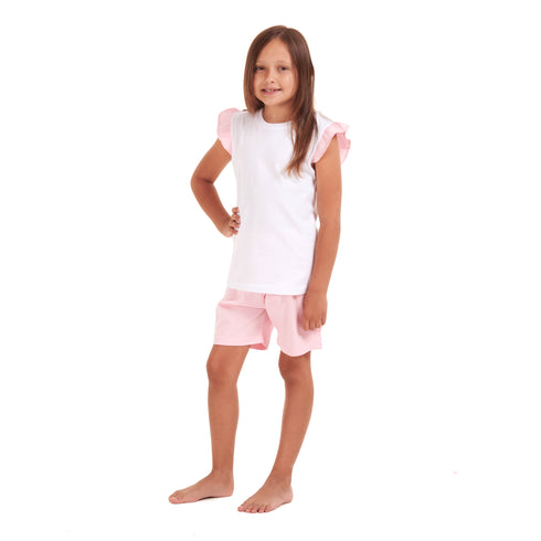Girls summer pajama set Pink fairy t-shirt + Pink shorts